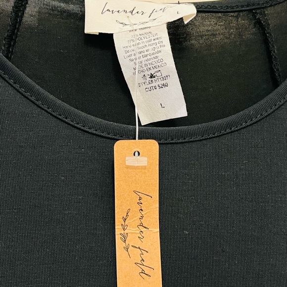 Lavender Field by Anthropologie Black Cold Shoulder Dress Top - Picture 3 of 4